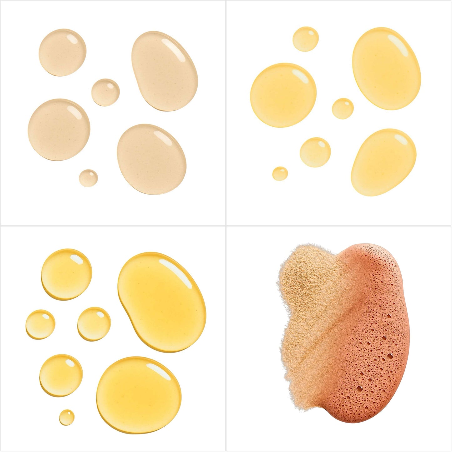 four product oil and powder textures of ipeter