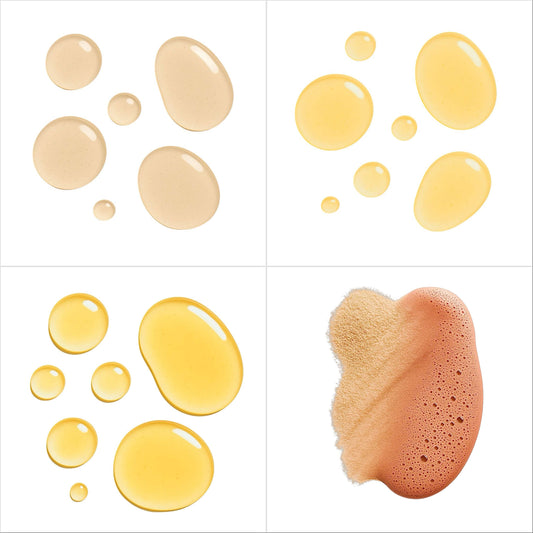 four product oil and powder textures of ipeter