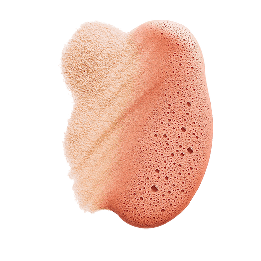 pink brownish powder with fine bubbles