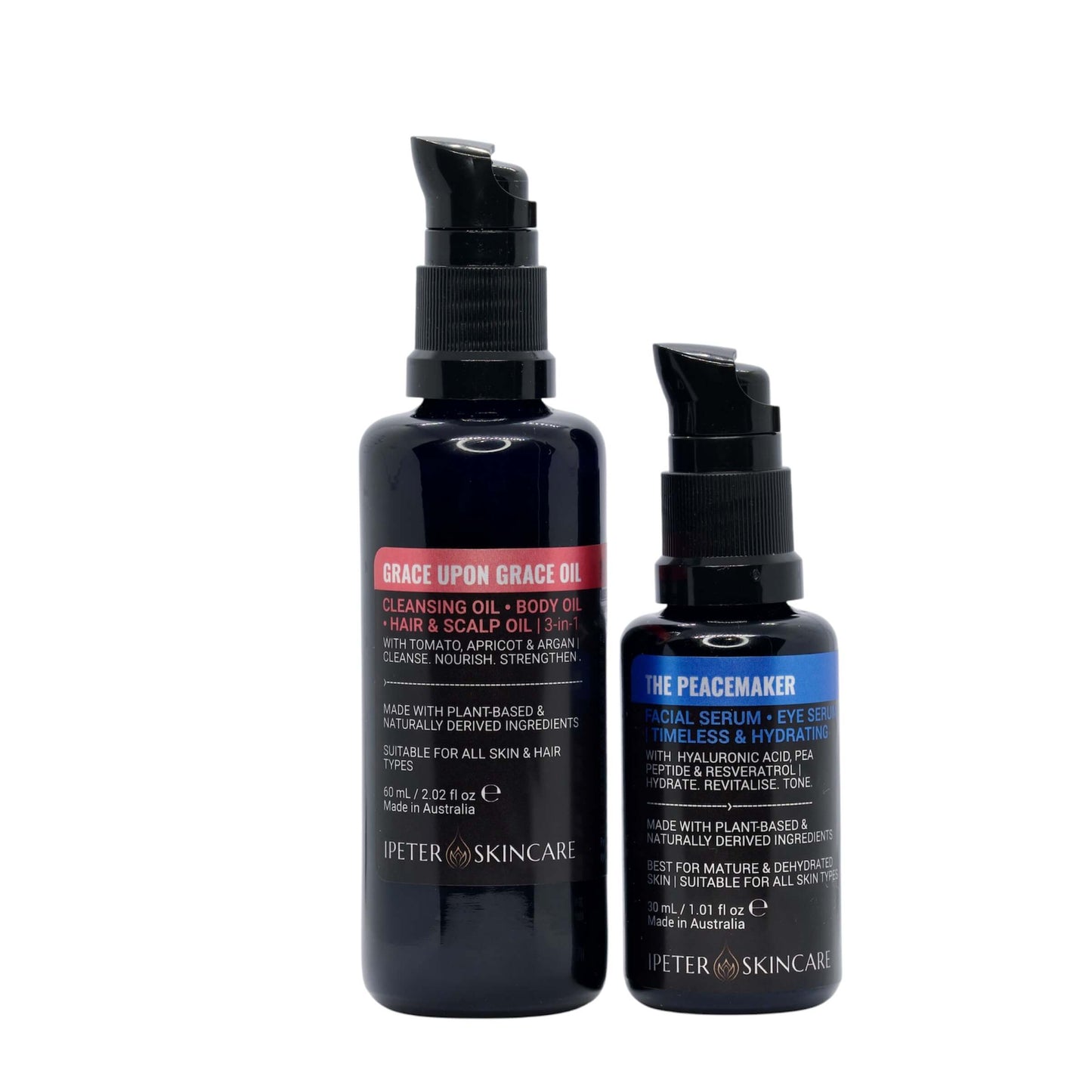 two black product bottles of ipeter
