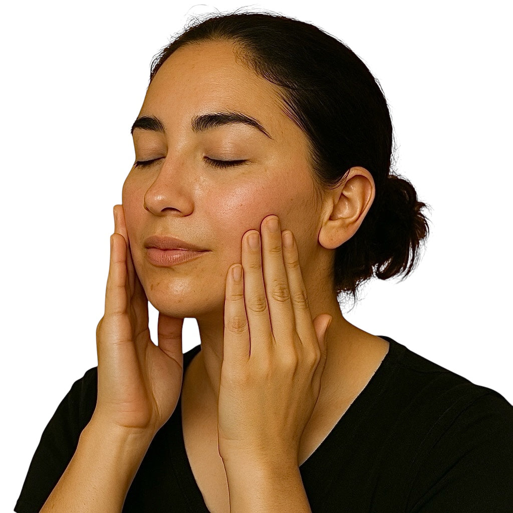 woman applying facial oil