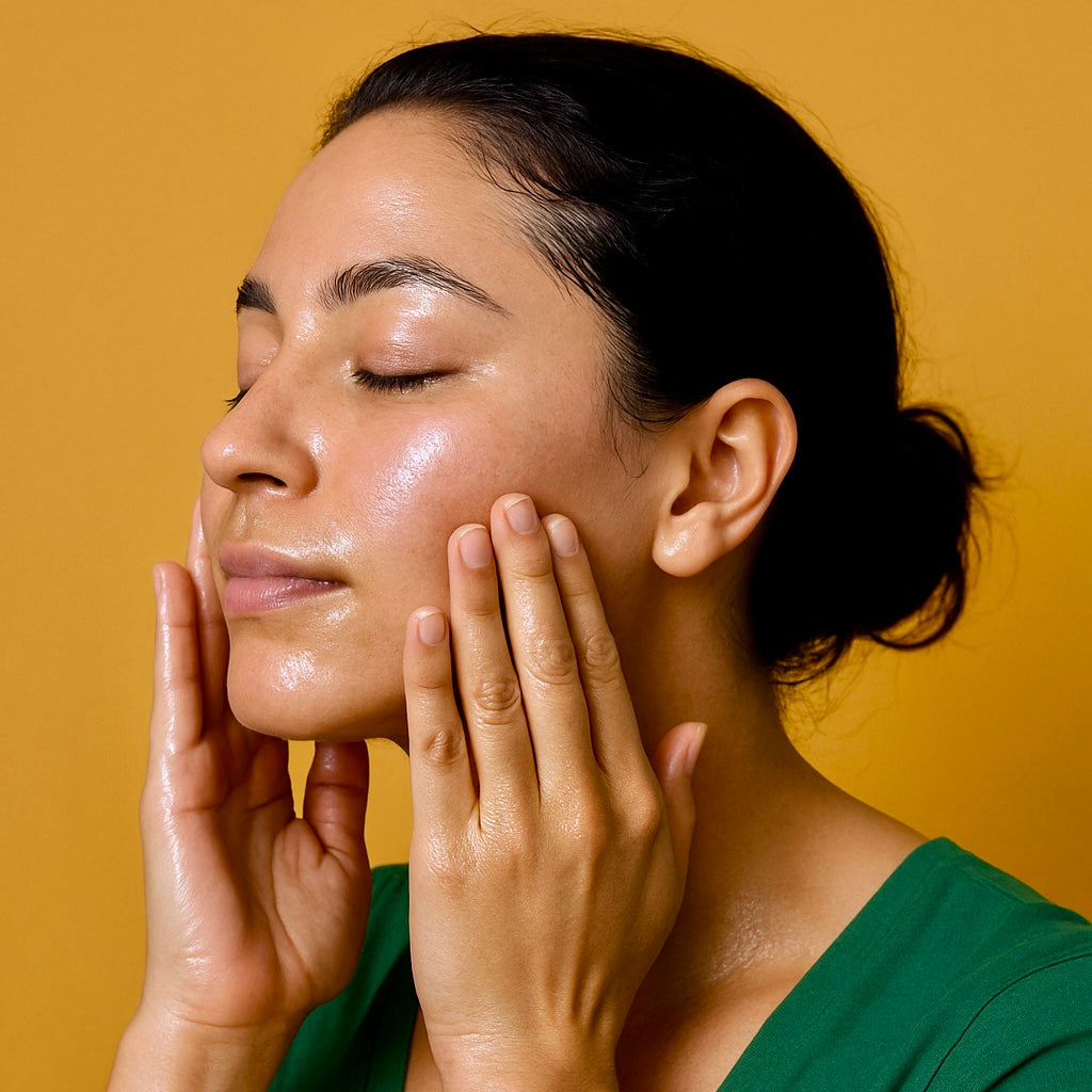 woman applying cleansing oil in her face